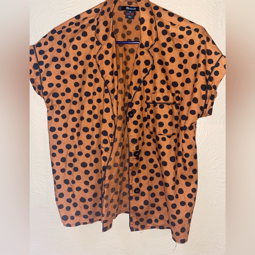 Madewell polka dot camel top